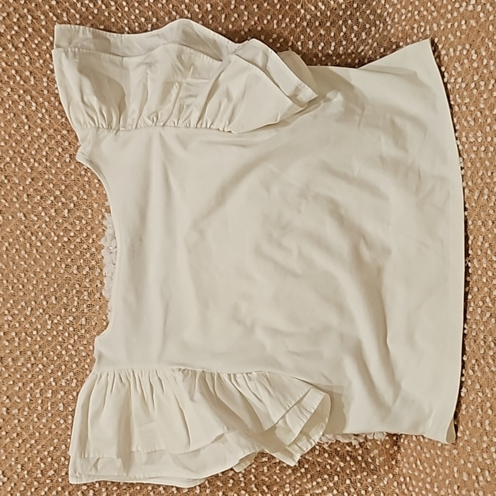 White Ruffle Sleeve Top - Picture 10 of 13